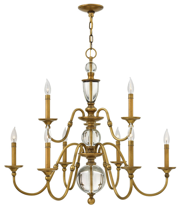Hinkley 4958HB LED Foyer Pendant, Heritage Brass