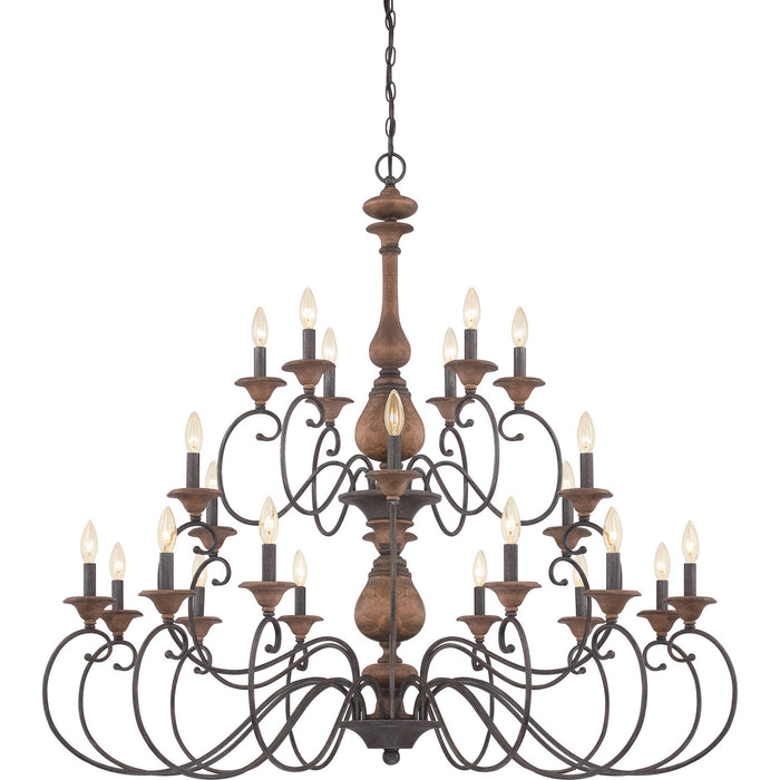 Quoizel ABN5024RK 24 Light Chandelier, Rustic Black