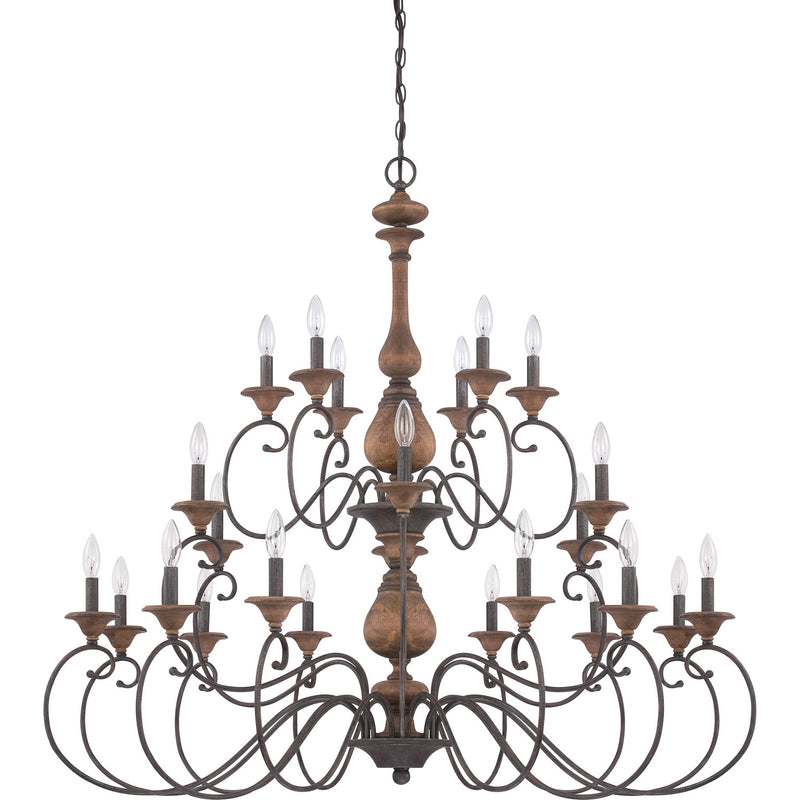Quoizel ABN5024RK 24 Light Chandelier, Rustic Black