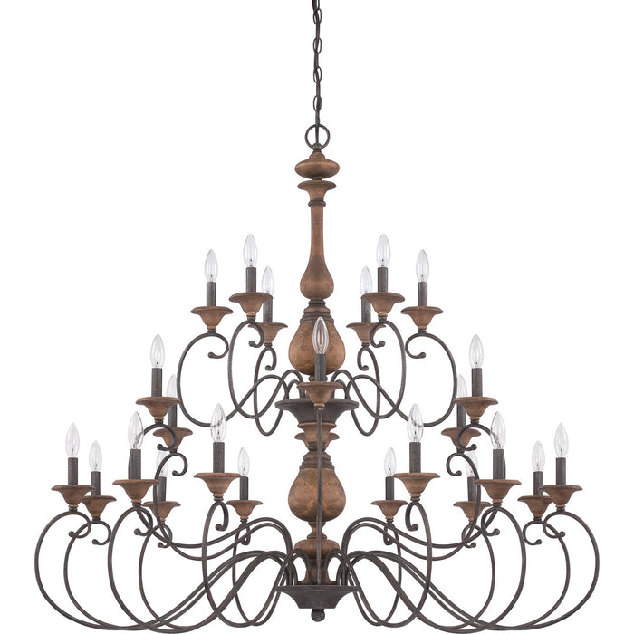 Quoizel ABN5024RK 24 Light Chandelier, Rustic Black