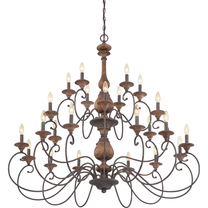 Quoizel ABN5024RK 24 Light Chandelier, Rustic Black