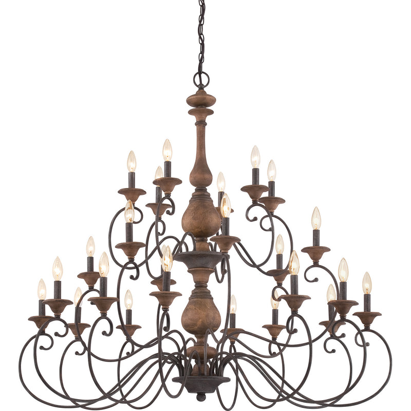 Quoizel ABN5024RK 24 Light Chandelier, Rustic Black