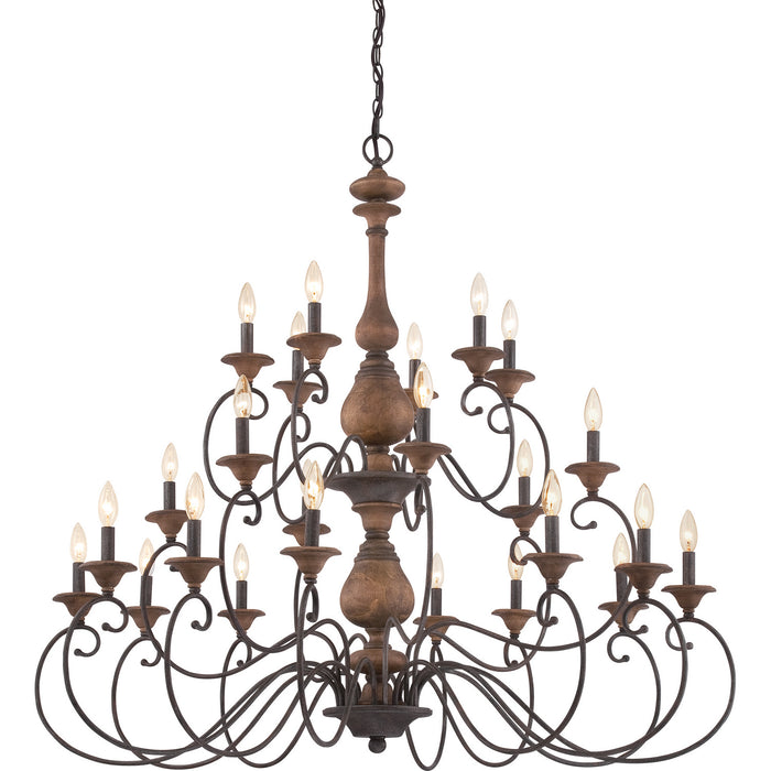 Quoizel ABN5024RK 24 Light Chandelier, Rustic Black