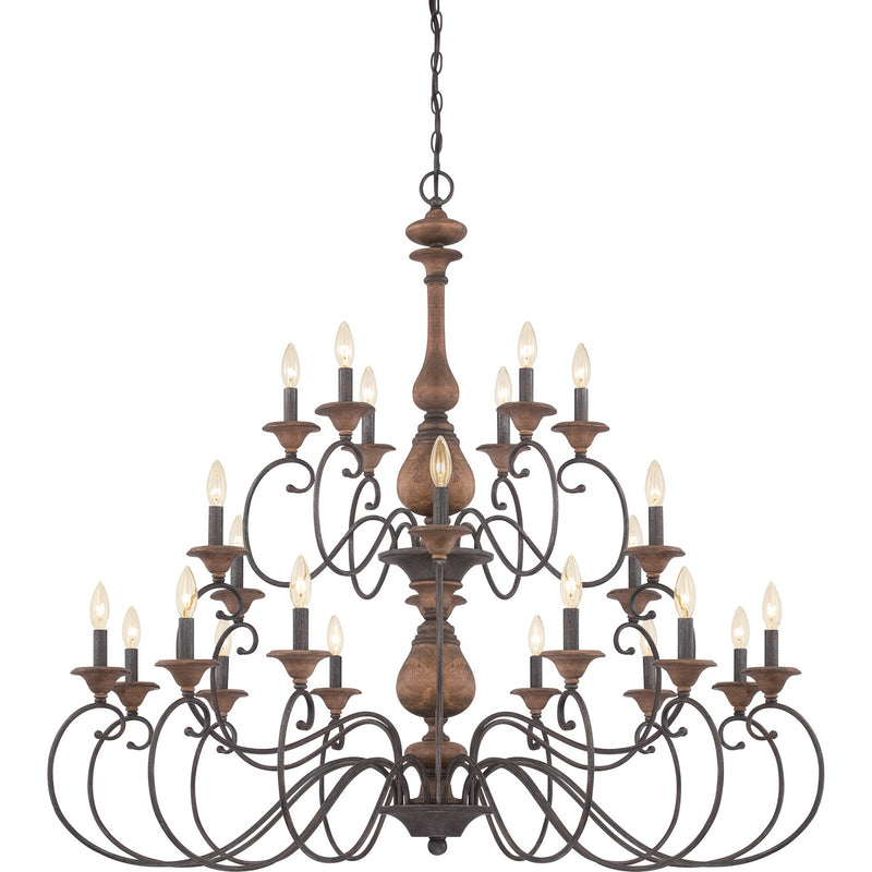 Quoizel ABN5024RK 24 Light Chandelier, Rustic Black