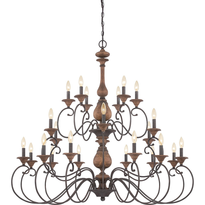 Quoizel ABN5024RK 24 Light Chandelier, Rustic Black