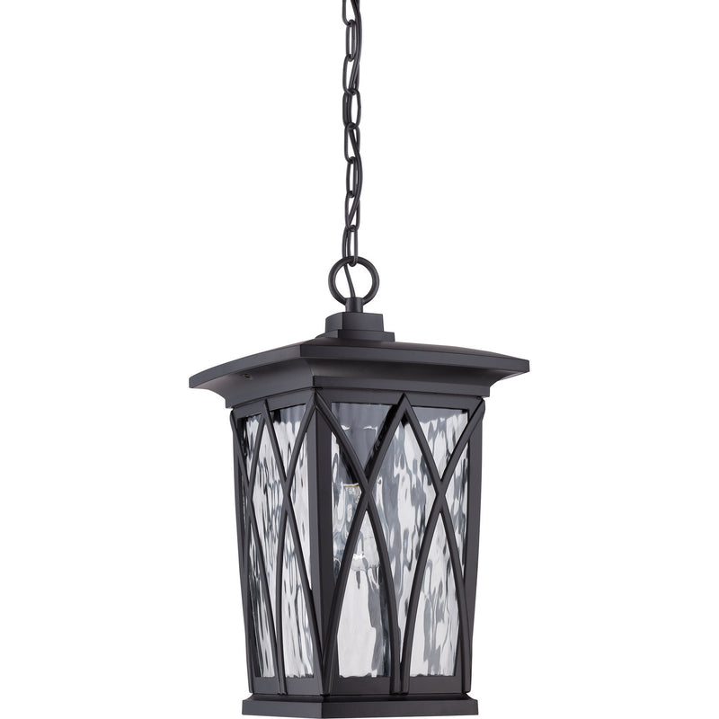 Quoizel GVR1910K One Light Outdoor Hanging Lantern, Mystic Black