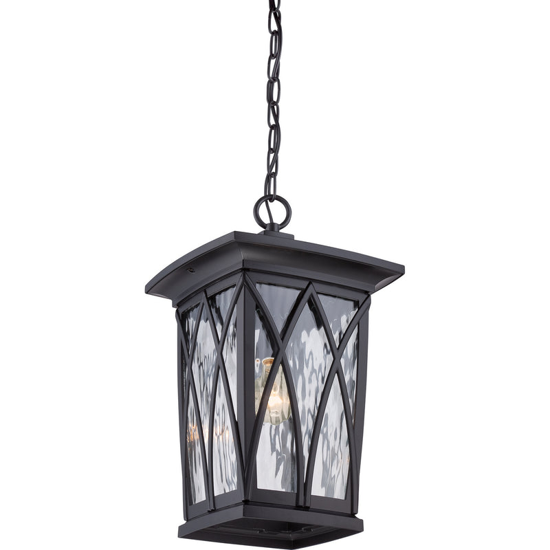 Quoizel GVR1910K One Light Outdoor Hanging Lantern, Mystic Black