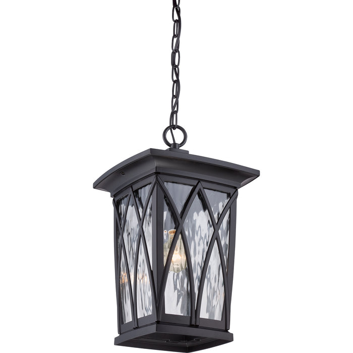 Quoizel GVR1910K One Light Outdoor Hanging Lantern, Mystic Black