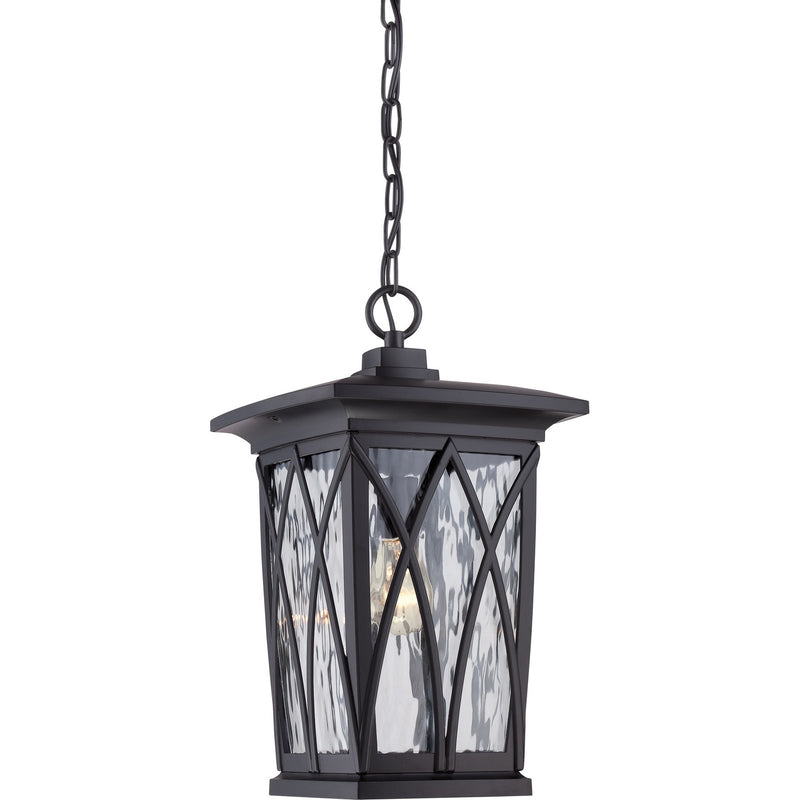 Quoizel GVR1910K One Light Outdoor Hanging Lantern, Mystic Black