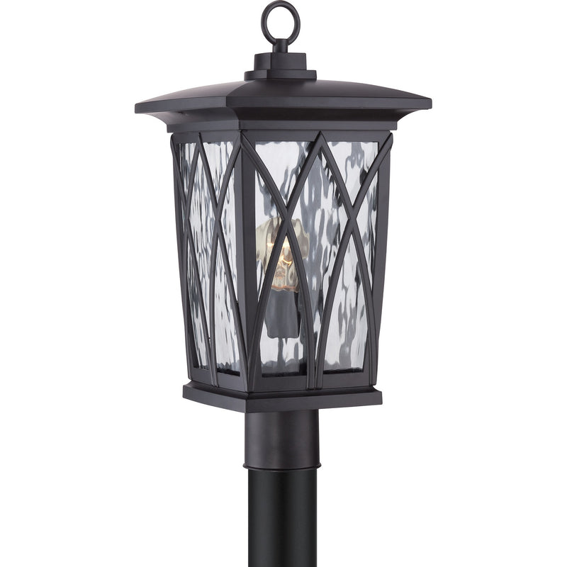 Quoizel GVR9010K One Light Outdoor Post Mount, Mystic Black