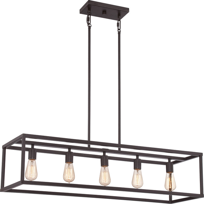 Quoizel NHR538WT Five Light Island Chandelier, Western Bronze