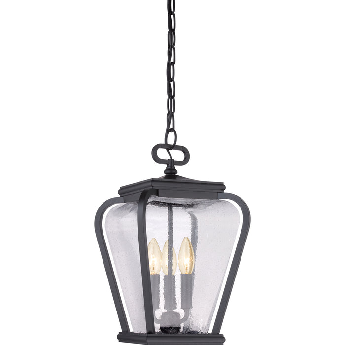 Quoizel PRV1909K Three Light Outdoor Hanging Lantern, Mystic Black