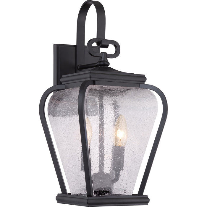 Quoizel PRV8408K Two Light Outdoor Wall Lantern, Mystic Black