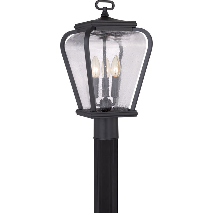 Quoizel PRV9009K Three Light Outdoor Post Lantern, Mystic Black