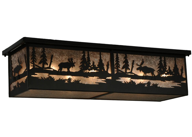 Meyda Tiffany 136275 Eight Light Flushmount, Textured Black