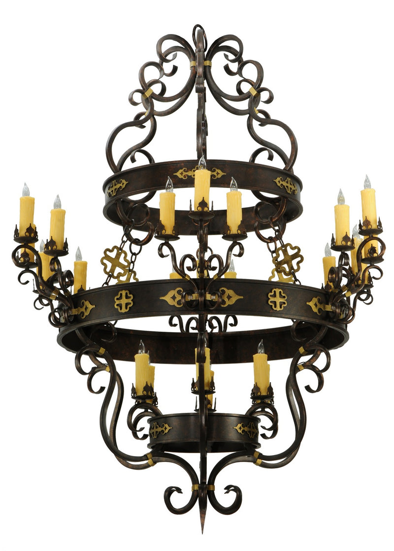 Meyda Tiffany 136480 24 Light Chandelier, Mahogany Bronze
