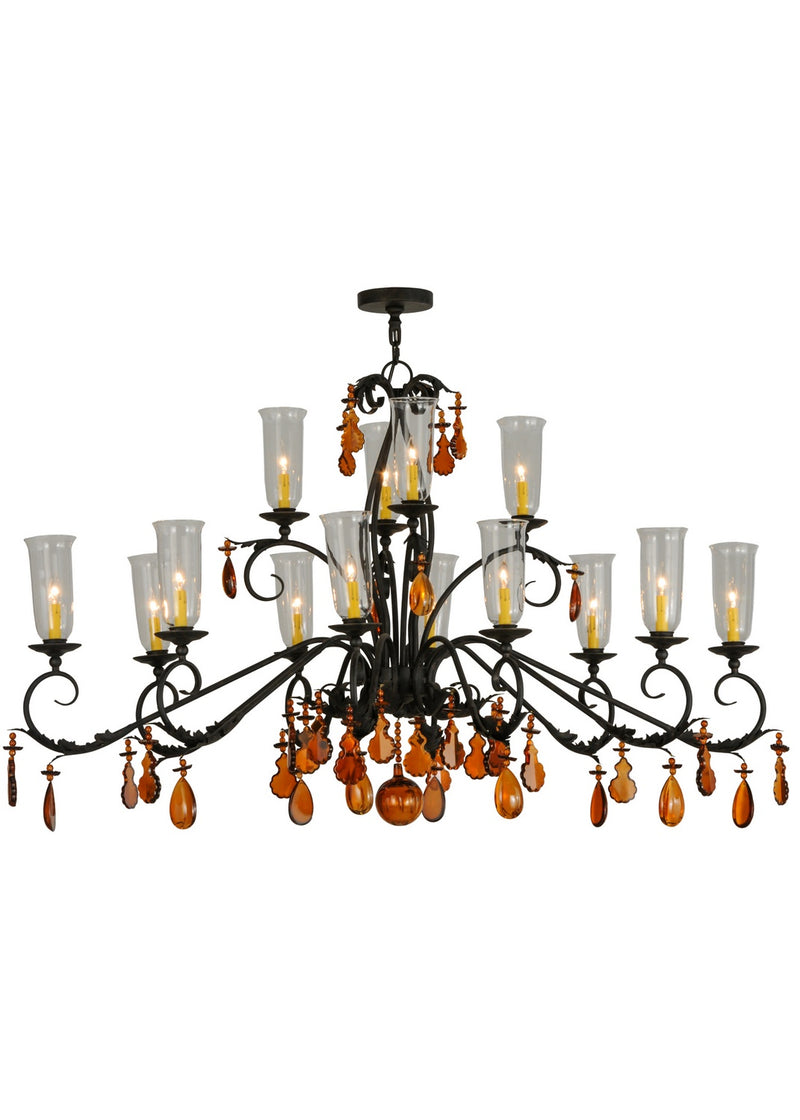 Meyda Tiffany 136485 14 Light Chandelier, Chestnut