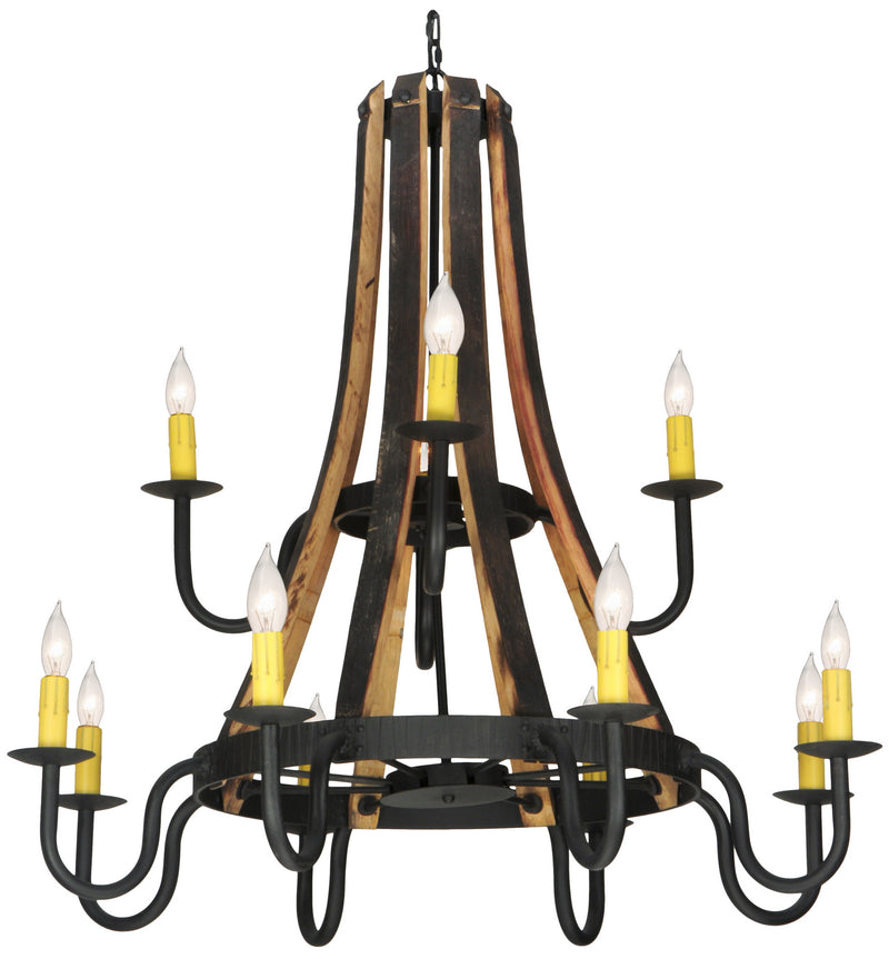 Meyda Tiffany 136568 12 Light Chandelier, Wrought Iron