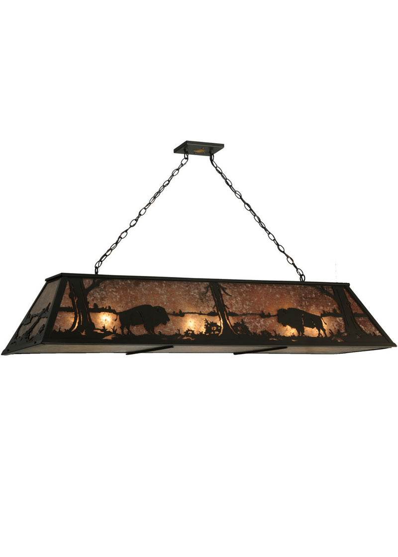 Meyda Tiffany 136776 Nine Light Oblong Pendant, Timeless Bronze