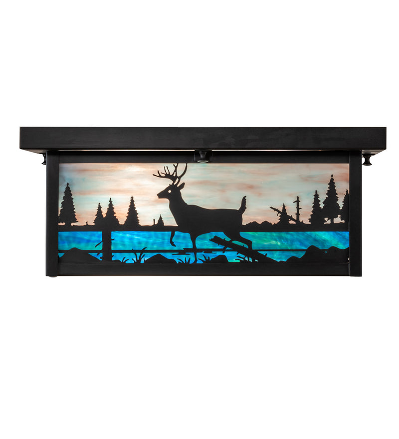 Meyda Tiffany 136989 Two Light Flushmount, Craftsman Brown