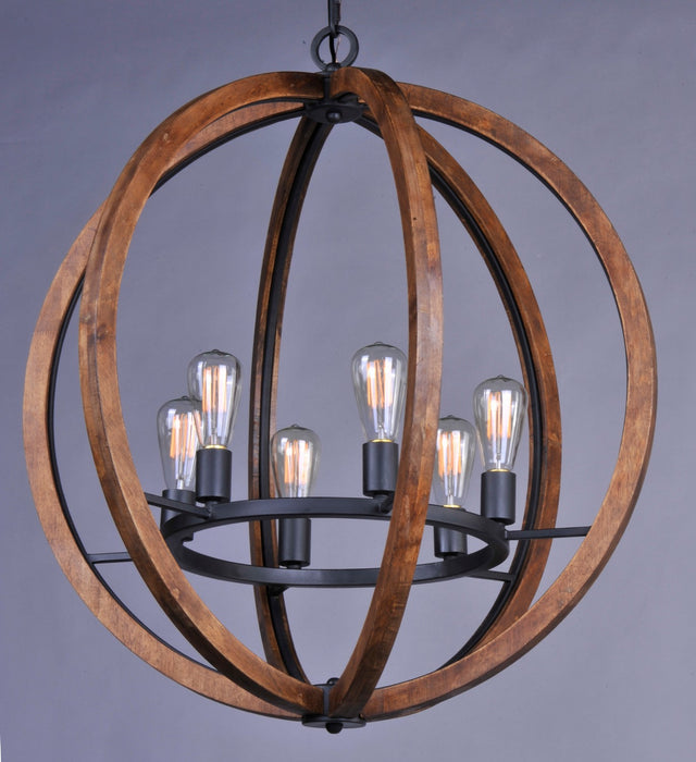Maxim 20918APAR Six Light Chandelier, Anthracite