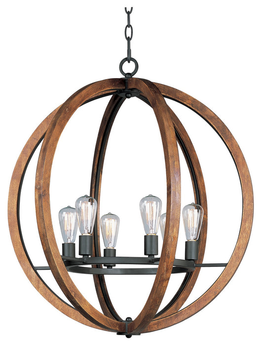 Maxim 20918APAR Six Light Chandelier, Anthracite