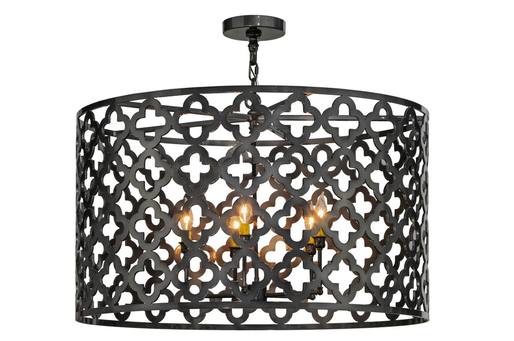 Meyda Tiffany 137209 Five Light Pendant, Black Chrome