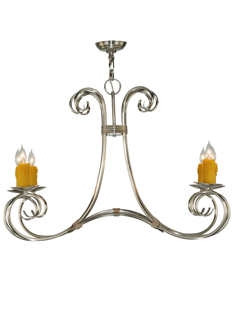 Meyda Tiffany 137245 Six Light Chandelier, Brushed Nickel