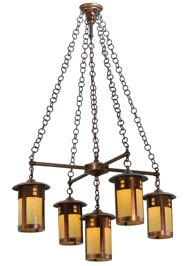 Meyda Tiffany 137268 Five Light Chandelier, Shiny Auburn