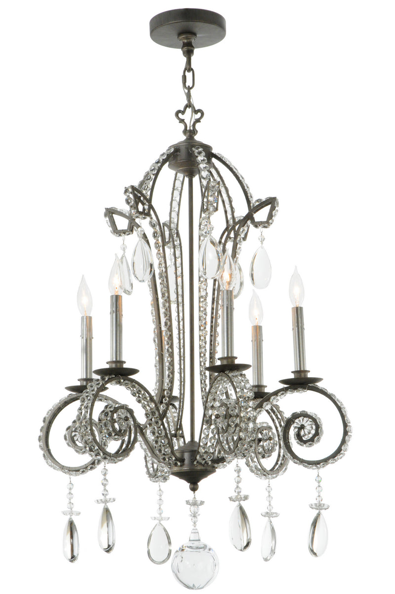 Meyda Tiffany 137321 Six Light Chandelier, Iron Ore