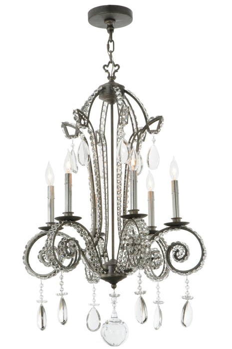Meyda Tiffany 137321 Six Light Chandelier, Iron Ore