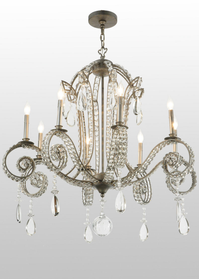 Meyda Tiffany 137323 Eight Light Chandelier, Iron Ore