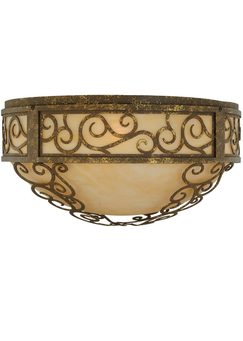 Meyda Tiffany 137511 Three Light Flushmount, Pompeii Gold