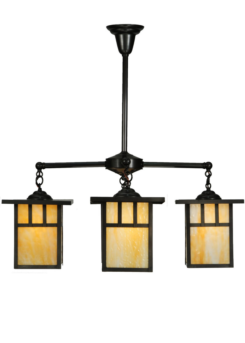 Meyda Tiffany 137579 Four Light Chandelier, Craftsman Brown