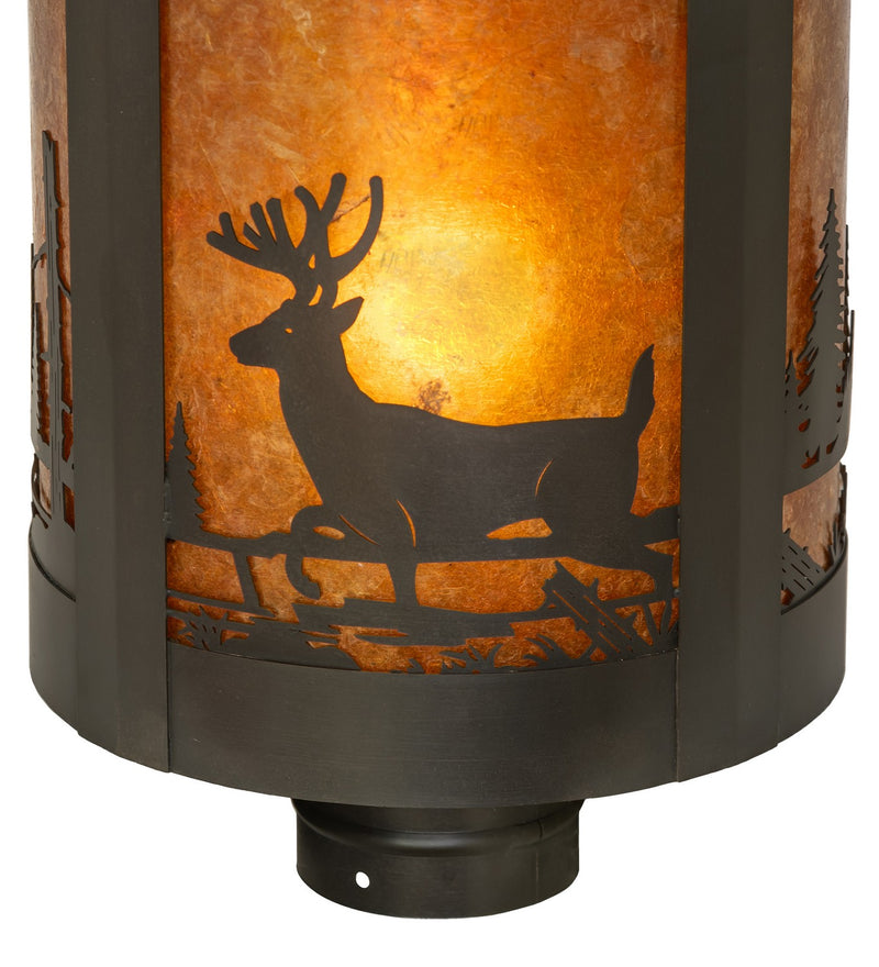 Meyda Tiffany 137621 One Light Post Mount, Craftsman Brown
