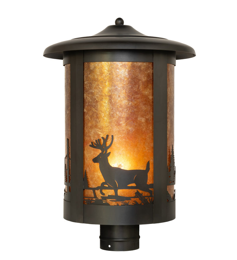 Meyda Tiffany 137621 One Light Post Mount, Craftsman Brown