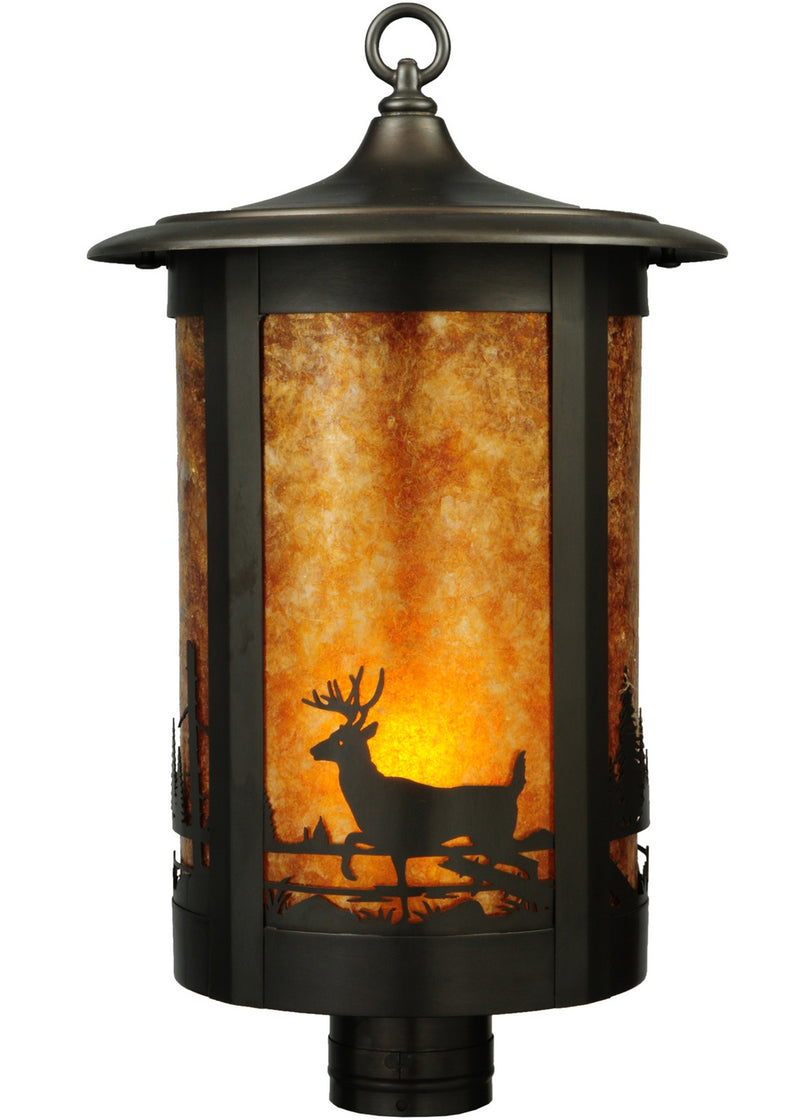 Meyda Tiffany 137621 One Light Post Mount, Craftsman Brown