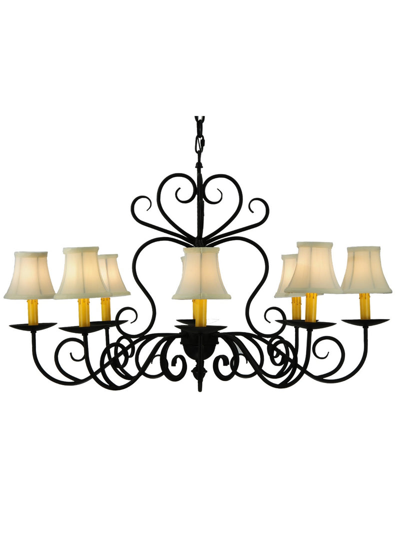 Meyda Tiffany 137699 Eight Light Chandelier, Black Metal