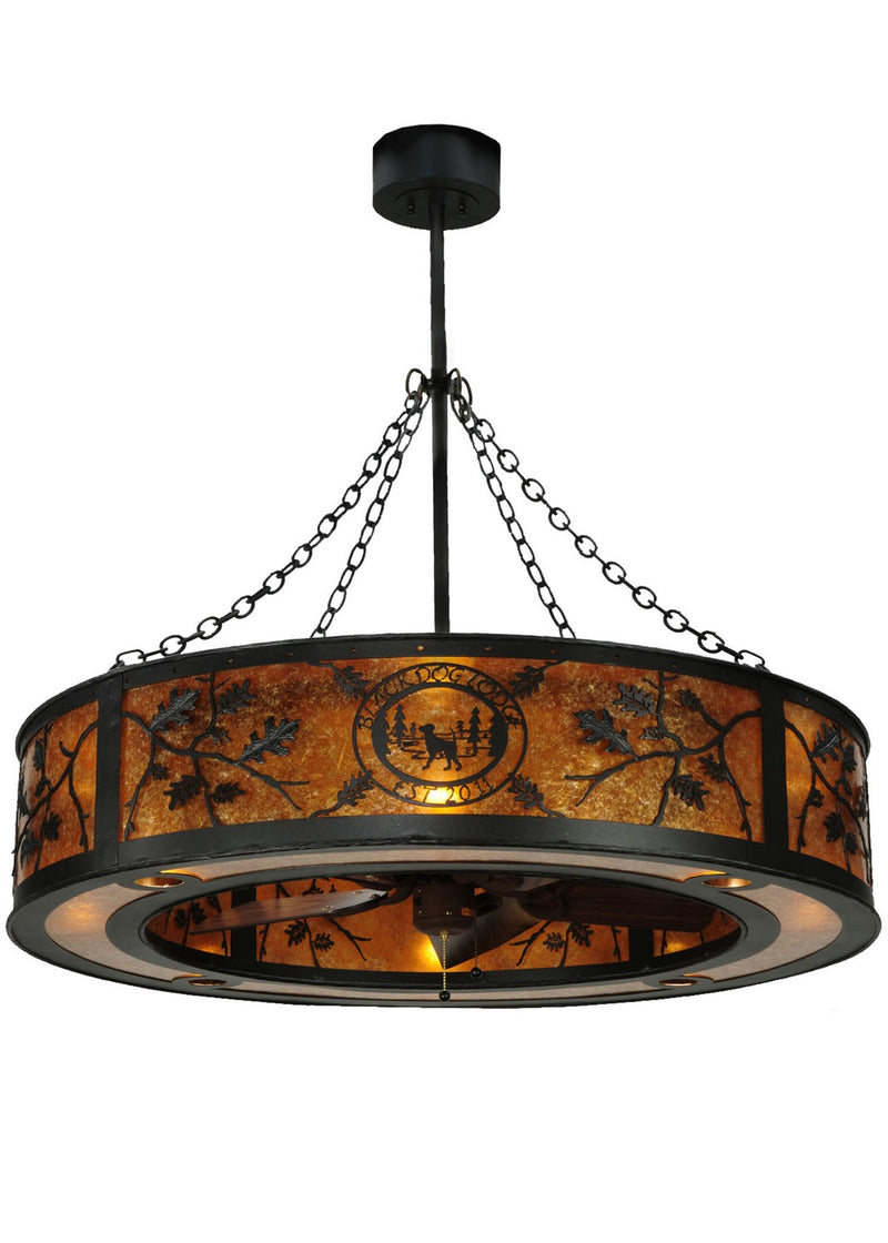 Meyda Tiffany 137949 Eight Light Chandel-Air, Black/Amber Mica