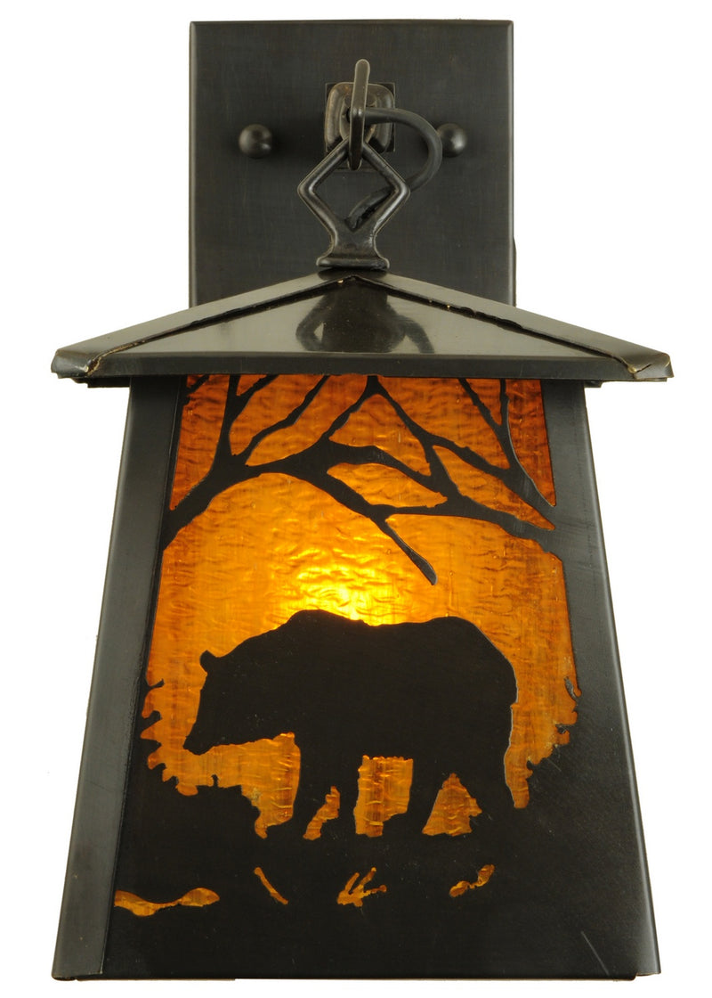 Meyda Tiffany 138044 One Light Wall Sconce, Craftsman Brown