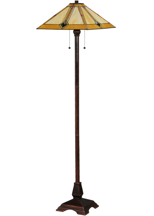Meyda Tiffany 138112 Two Light Floor Lamp, Mahogany Bronze