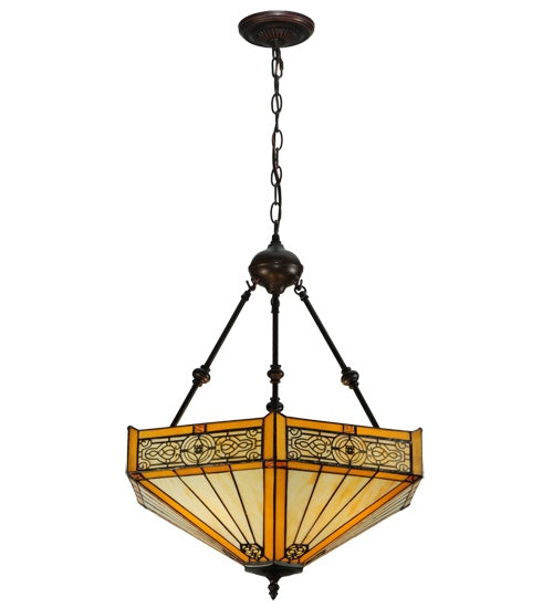 Meyda Tiffany 138113 Three Light Pendant, Mahogany Bronze