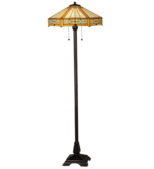 Meyda Tiffany 138114 Two Light Floor Lamp, Mahogany Bronze