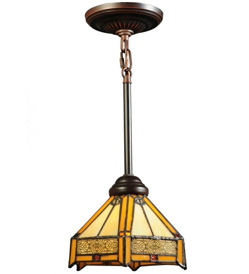 Meyda Tiffany 138115 One Light Mini Pendant, Mahogany Bronze