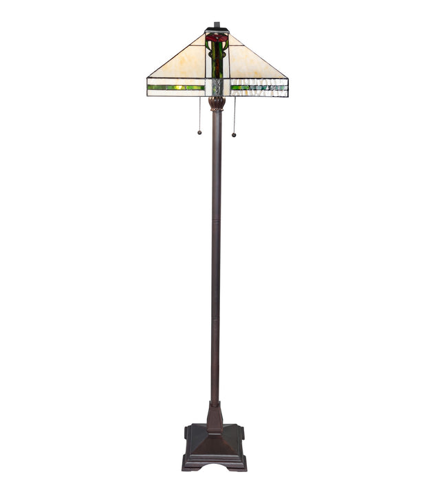 Meyda Tiffany 138127 Two Light Floor Lamp, Mahogany Bronze