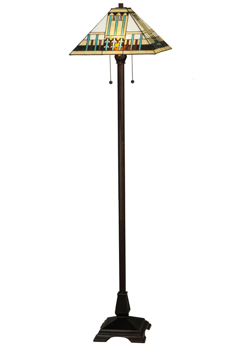 Meyda Tiffany 138129 Two Light Floor Lamp, Mahogany Bronze