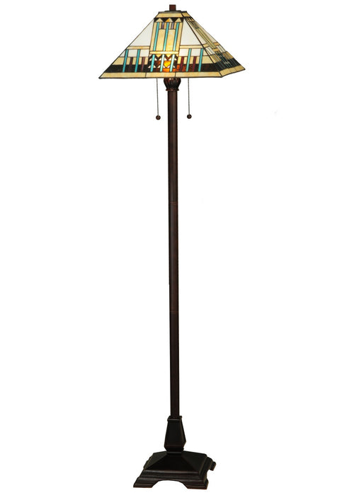Meyda Tiffany 138129 Two Light Floor Lamp, Mahogany Bronze