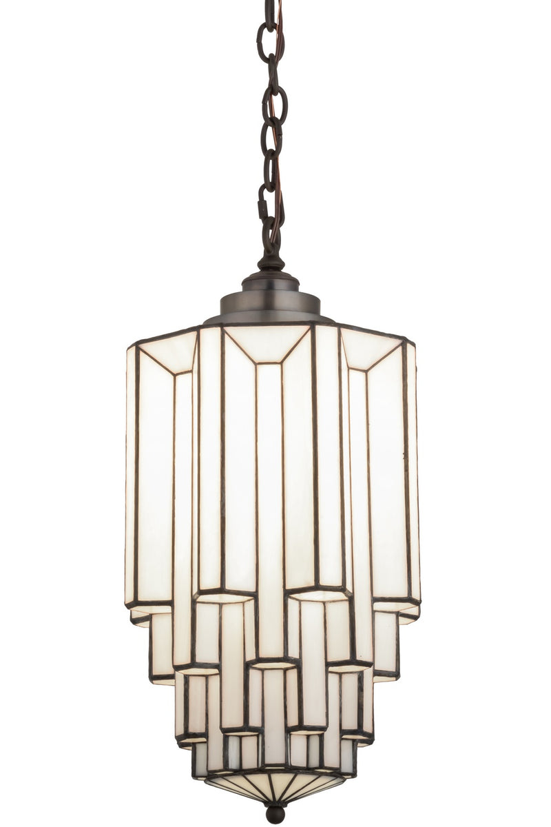 Meyda Tiffany 138476 One Light Pendant, Light Craftsman Brown W/Highlights