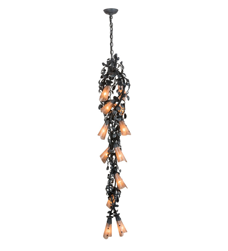 Meyda Tiffany 138480 12 Light Pendant, Antique Iron Gate