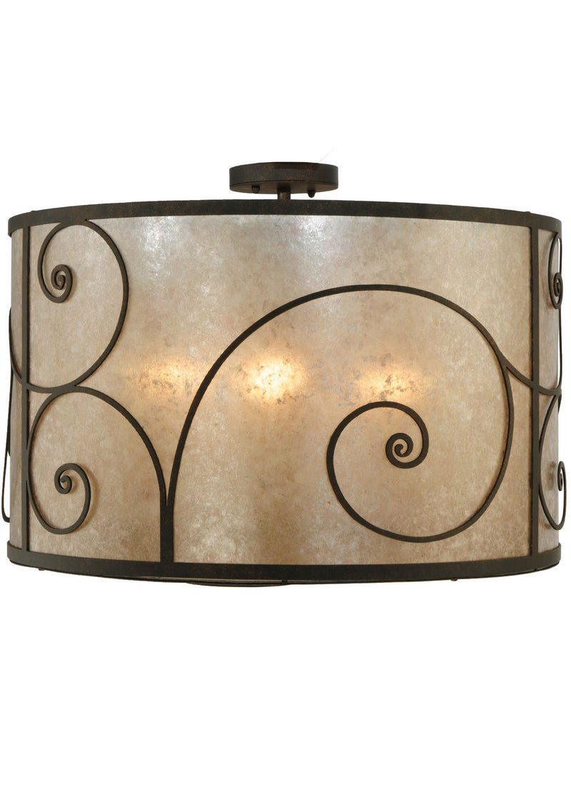 Meyda Tiffany 138539 Five Light Flushmount, Gilded Tobacco